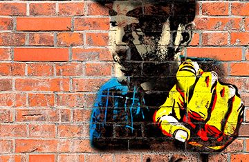 Manchas De Pintura Grafitis Sobre Barro Gres Extrusionado Ladrillo Cara Vista Que Hacer Fila Solutions