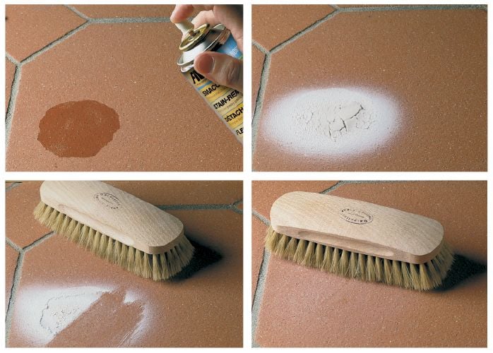Oily Stains Oil Grease On Terracotta, How To Remove Oil Stains From Ceramic Tiles