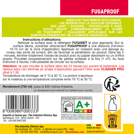 Spray nettoyant pour les joints Fuganet 750 ml L - Produit